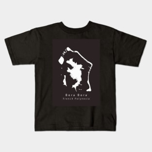 Bora Bora French-Polynesia Island Map Kids T-Shirt